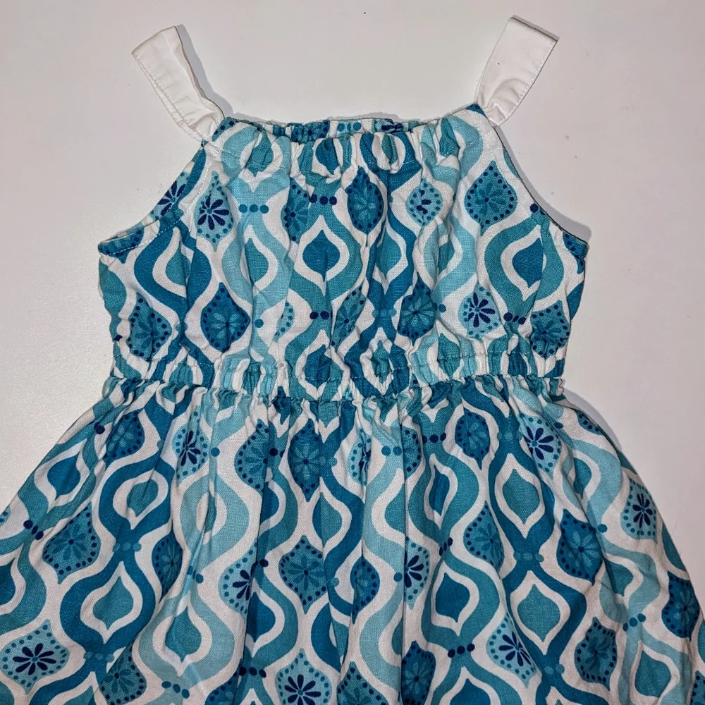 Gymboree Tassel Tile Print Linen Blend Dress